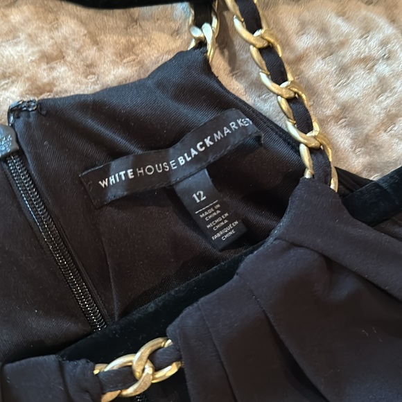 Black wide-legged jumpsuits with gold chained halter top - Picture 4 of 4